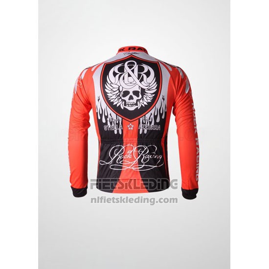 2010 Fietskleding Rock Racing Rood en Lichtblauw Lange Mouwen en Koersbroek